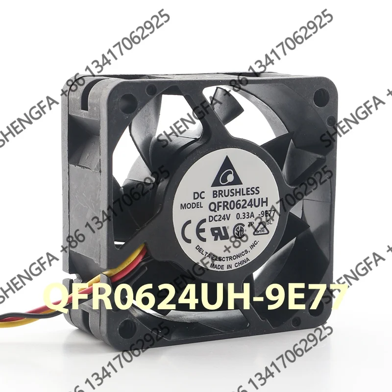 AC EC 6025 60X60X25MM 6CM Three-wire Cooling Fan QFR0624UH-9E77 Delta 5V 12V 48V DC 24V 0.33A Large air Volume Dual Ball Bearing