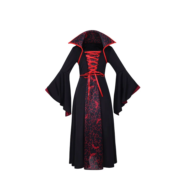 Fancy Vintage Cosplay Witch Princess Vampire Dress Costume Girl Carnival Dress Up Party Child Performance Halloween Clothing