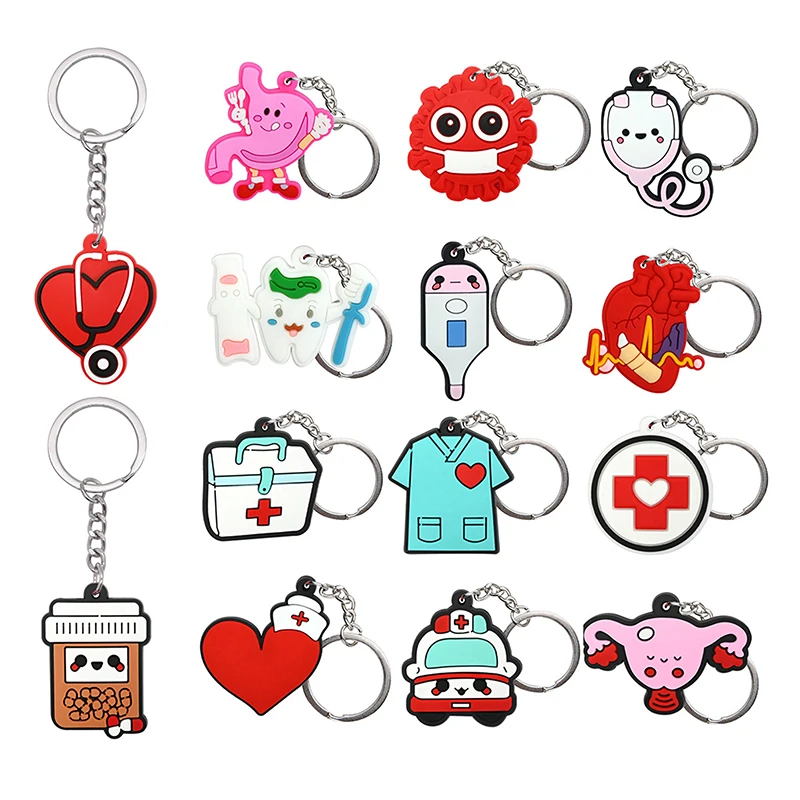 

10PCS Medical Keychain Stethoscope Nurse Uniform For Nurse Doctor Keyring Women Men Fashion Medical Key Accessories Friends Gift