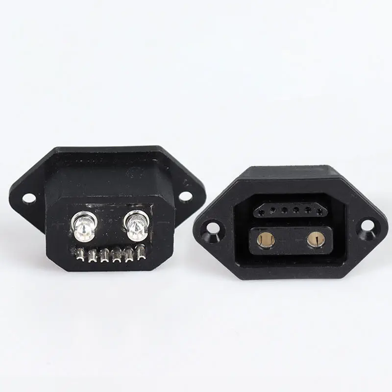 2+6 E-bike Lithium Battery Charging Interface Replacement Plug Socket with Wire Electric Vehicle Charger Connector Adapter