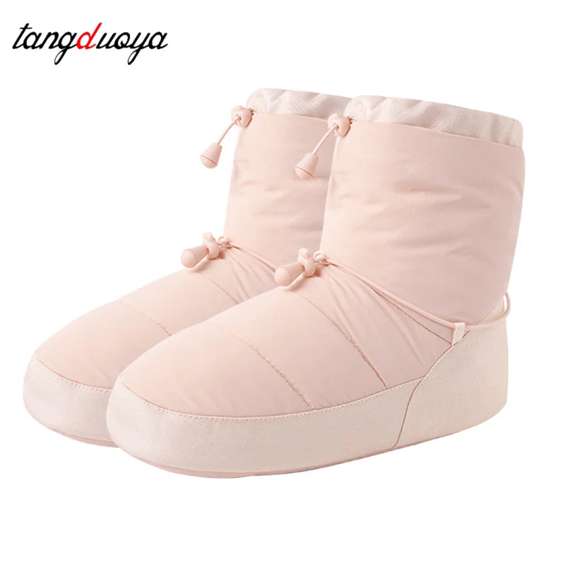 فتاة النساء أحذية الباليه الاحماء أحذية الرقص الشتاء أحذية الباليه أحذية الرقص الحرارية أحذية الباليه المضادة للانزلاق مقاومة للاهتراء