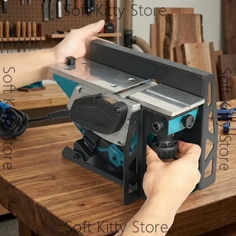 Inverted Electric Planer Stand - Heavy-Duty Steel Bracket for Woodworking - Practical Household Flip-Mount Support Rack