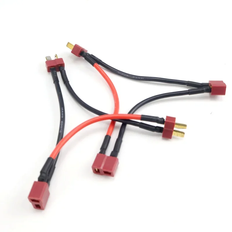 T Plug Series Y Harness Cable 14AWG 10CM T Male to Female for RC Helicopter Drone Car Lipo Battery