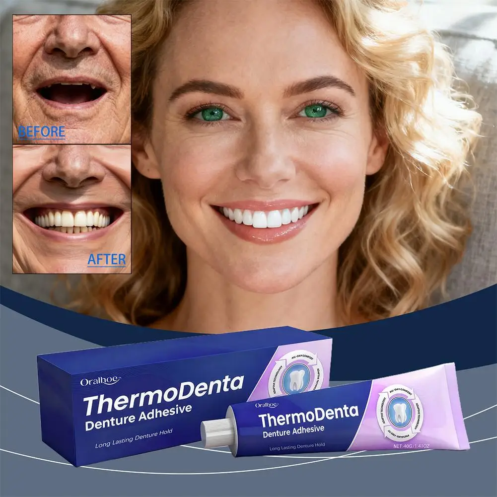 40 جرام طقم أسنان دائم تحديد لاصق طويل الأمد لينة Reliner الأسنان الغراء أطقم الأسنان الثابتة العناية بالفم للنساء اليومي الرجال Adu R9H6 #4