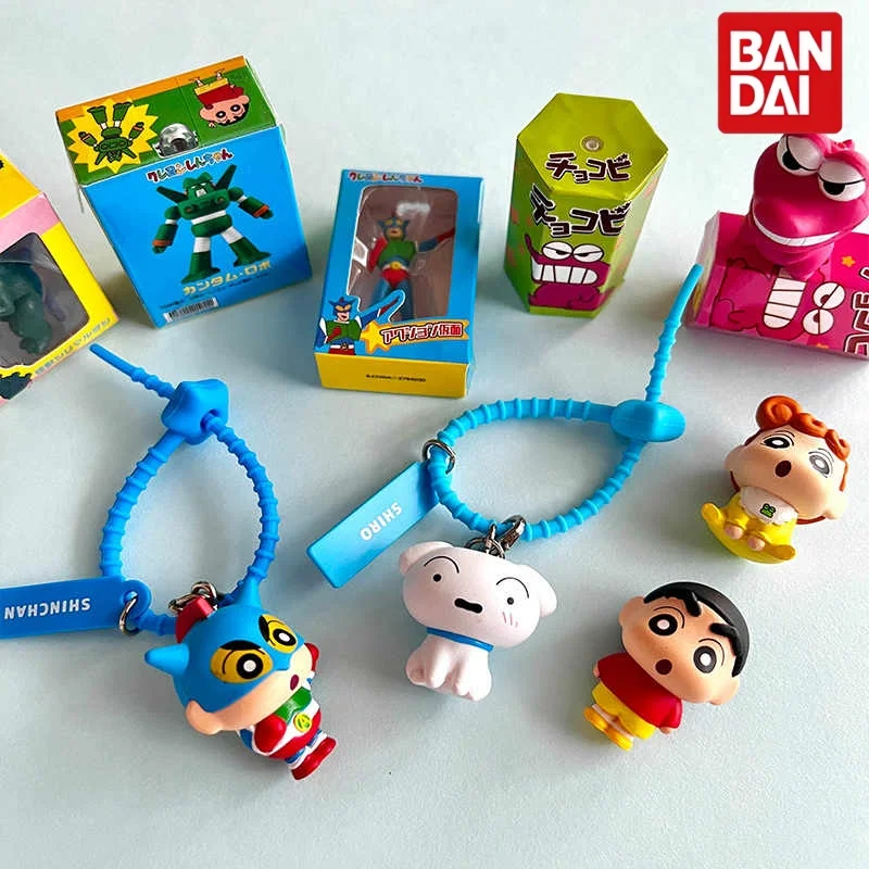 Bandai Gashapon Crayon Shinchan Shaped Cable Tie Pendant Action Kamen Shiro Himawari Buriburi Zaemon Bag Decoration Cable - view 3