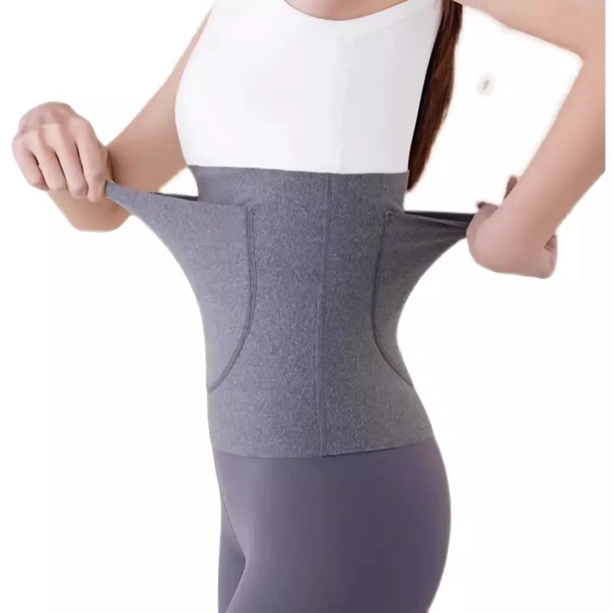 Women Waist Trainer Body Shaper Cincher with Pocket Velvet Warm Belly Support Corset Belt Elastic Abdomen Protecter Waistband