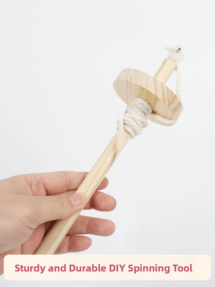 Peine de madera giratorio DIY para tejer hilo, para tejer bufandas de pelo de perro, para hilo de madera trenzado conmemorativo, para costura textil del hogar