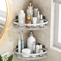 Bathroom Shelf Without Drilling Storage Basket Washstand Space Aluminum Storage Wall Hanging Shelves Shower Caddy Rack