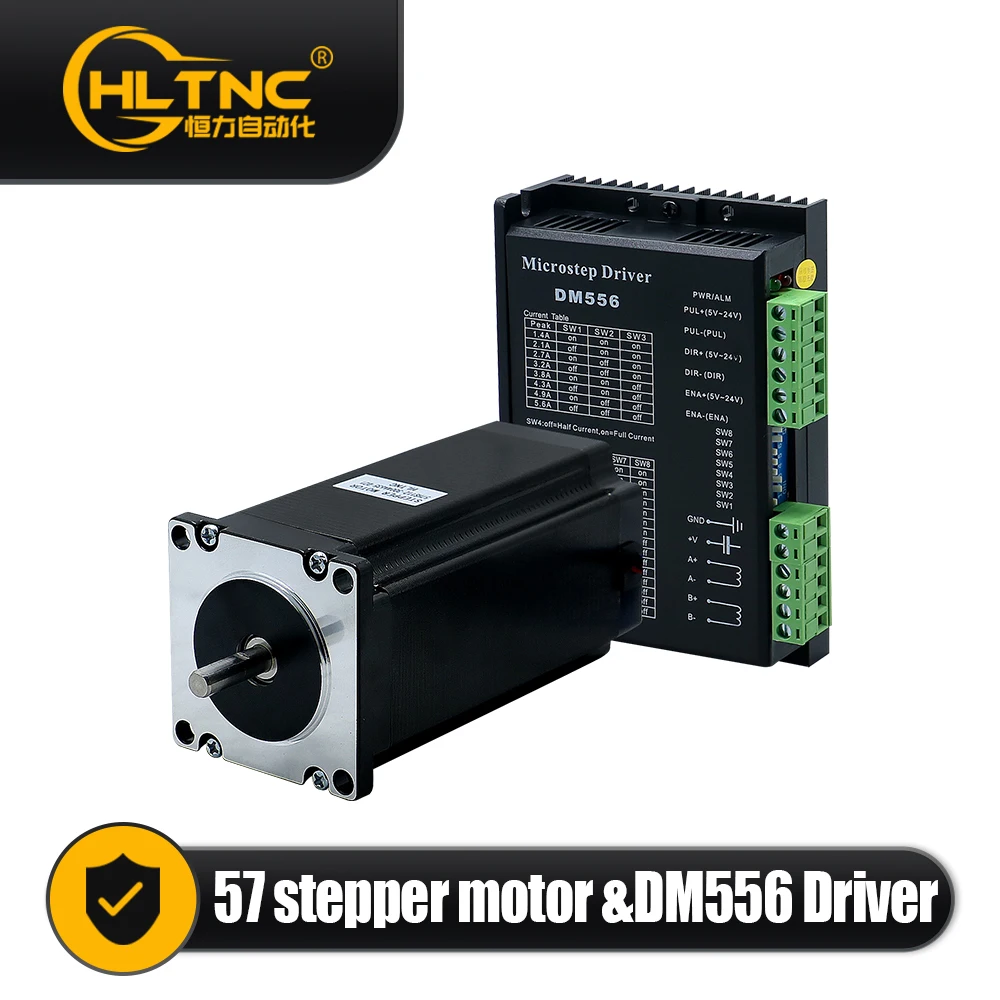 HLTNC 425Ozin Nema23 57HS112 57mm x 112mm 3Nm 3A Stepper Motor With DM556 Hybrid Step Driver For CNC Engraver Milling Machine