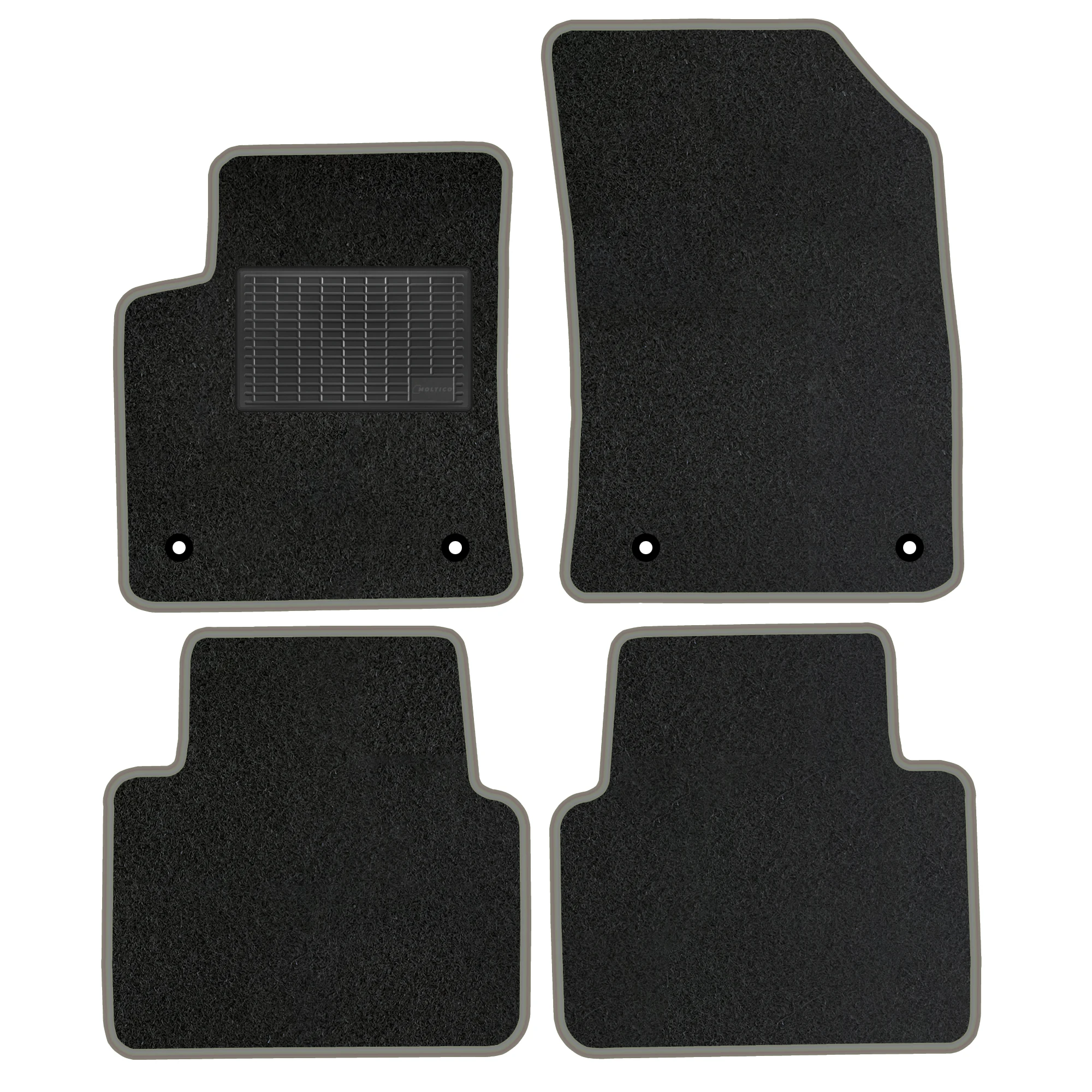 Set di tappetini in velluto con bordi grigi per Opel Astra IV J 2009-2015