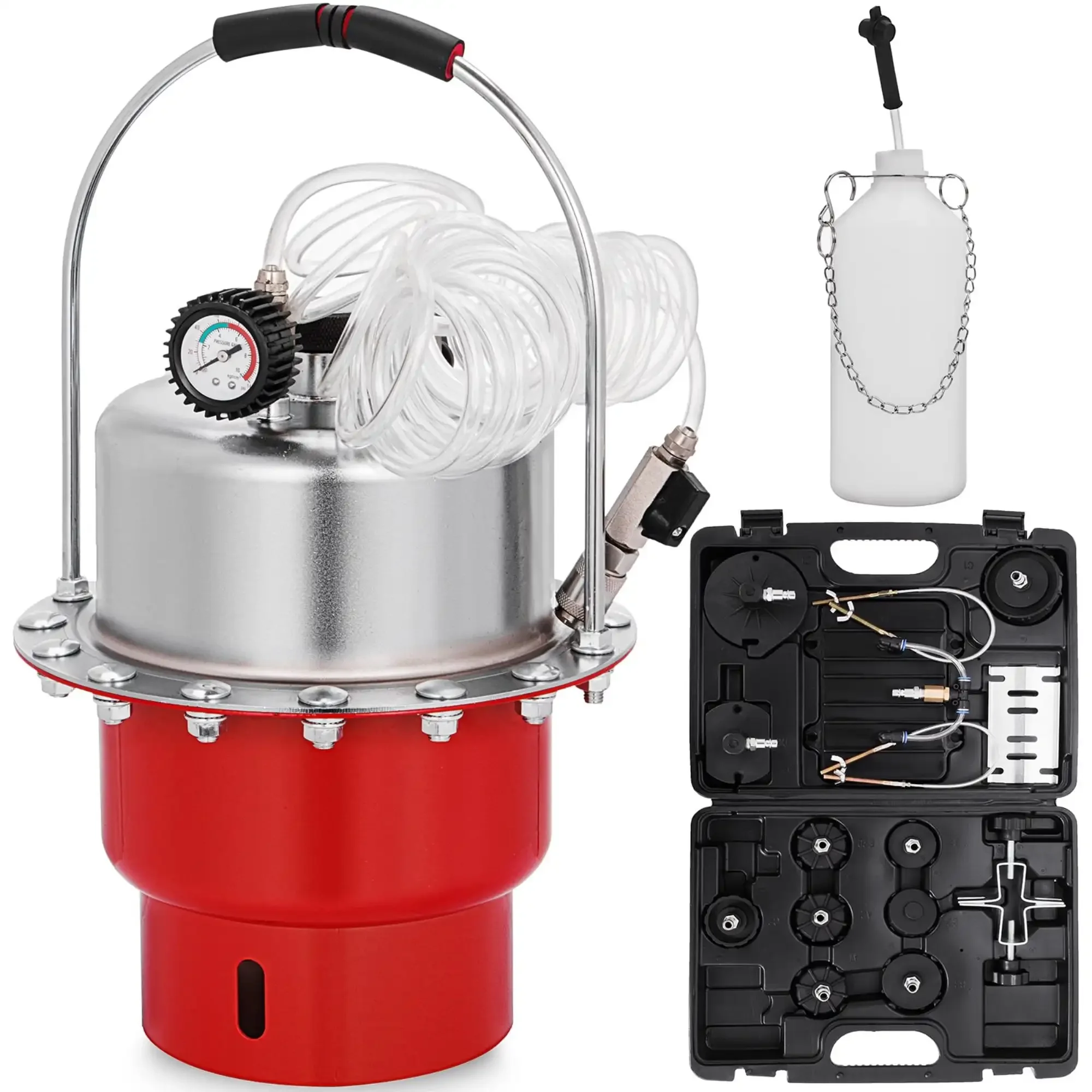 

Pneumatic Air Pressure Bleeder Tool Kit Brake Bleeding Garage Workshop Mechanics