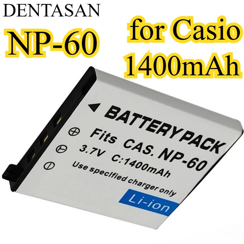 1400mAh NP-60 High-capacity Battery Suitable for Casio EX-S10 S12 Z29 Z20 Z80 Z90 Fully Decoded Replaceable Battery