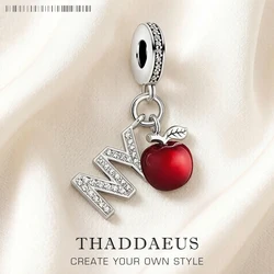 Charm Pendant NY Appel For Women Men Spring Real 925 Sterling Silver New York Trendy Gifts