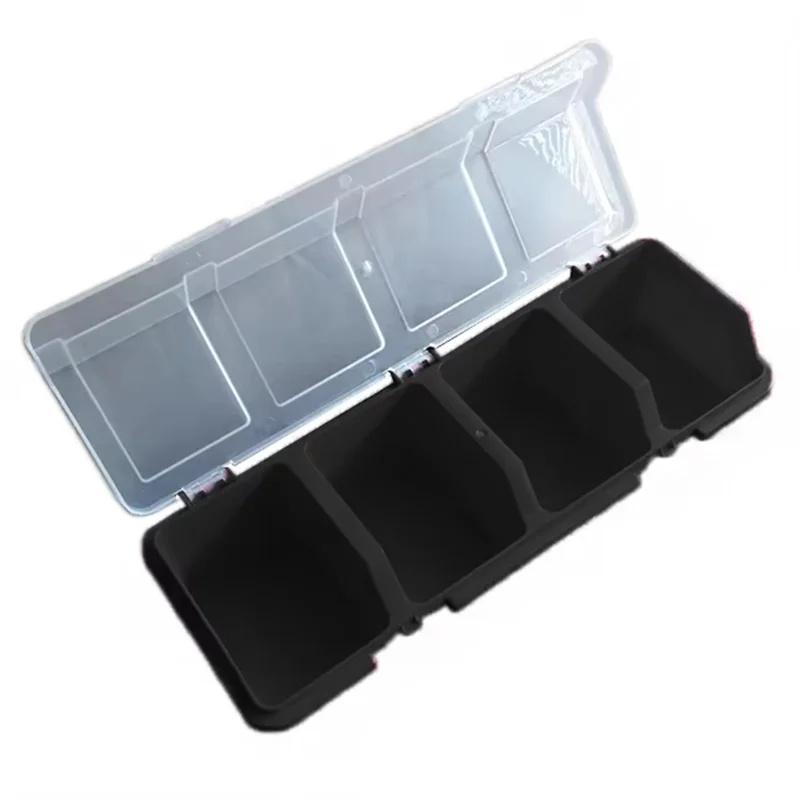 Ultra 3Pcs Parts Storage Box Plastic Screw Organizer Box With 4 Compartment Tool Part Container Bin With Lid Storage Case