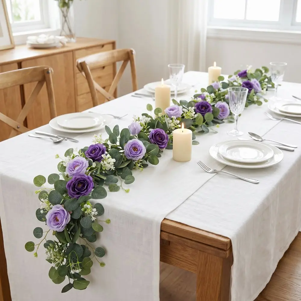 Artificial Flower Dressing Flower Garland Simulated Vine Plastic Garland Hanging Plants 180cm Handmade Fake Vine Plants