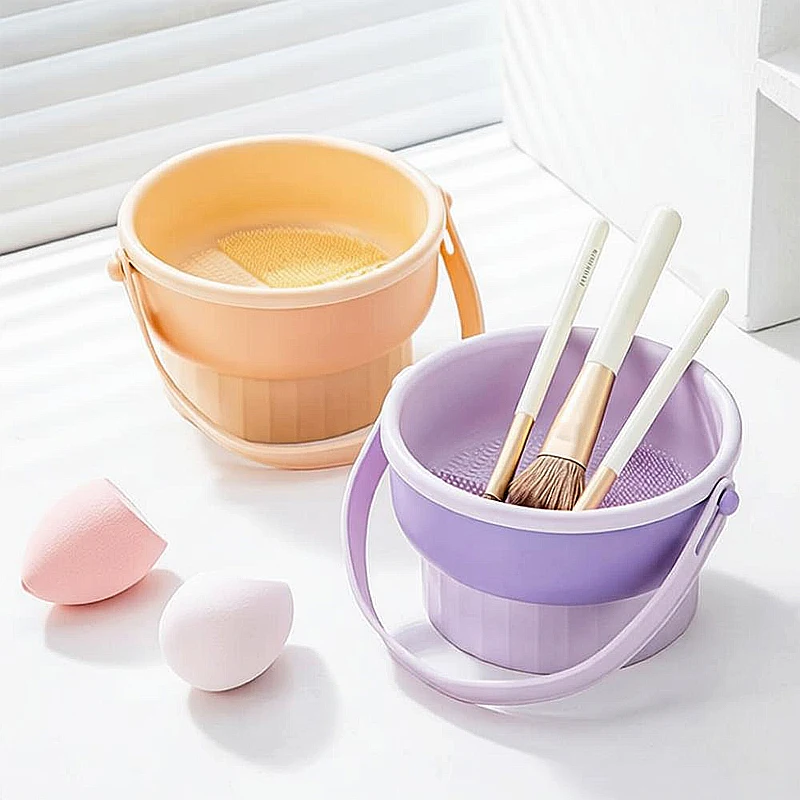 

Makeup Brush Cleaning Bowl Beauty Egg Cleaning Tool Storage Storage Holders Racks Set Brush Powder Puff Silicone Drying Shelf