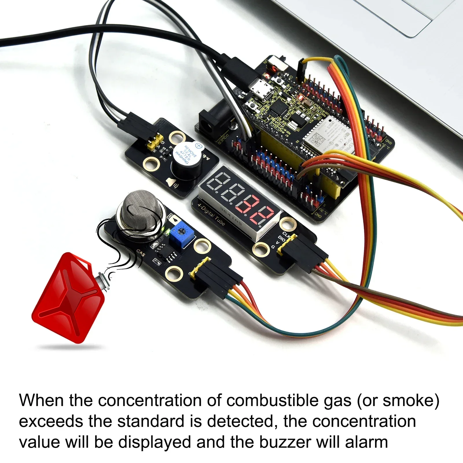 Keyestudio ESP32 센서 DIY 키트, 42 개 모듈 포함, ESP32 확장 보드, 아두이노 스템 프로그래밍 키트용 메인보드 포함, 42 in 1