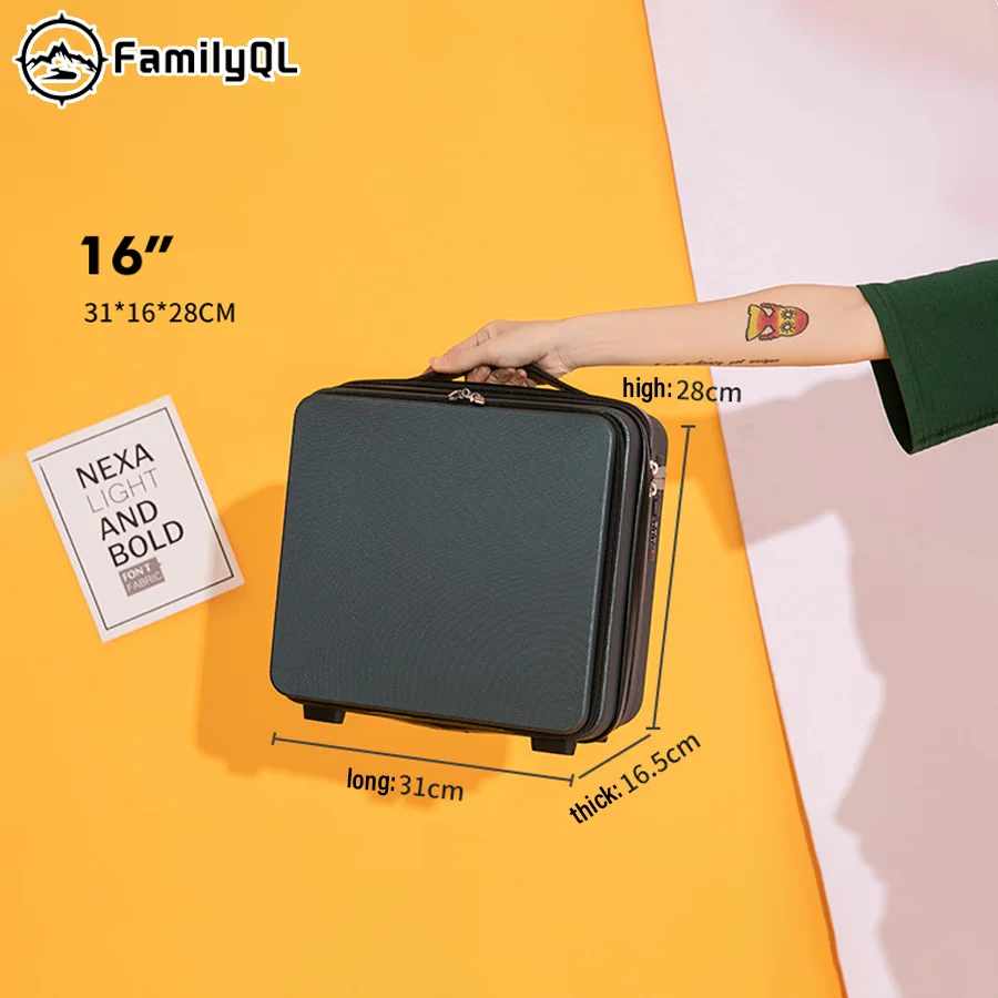 

Outdoor camping suitcase, makeup small suitcase, mini 16 inch lockbox, small lightweight suitcase, ipad storage bag