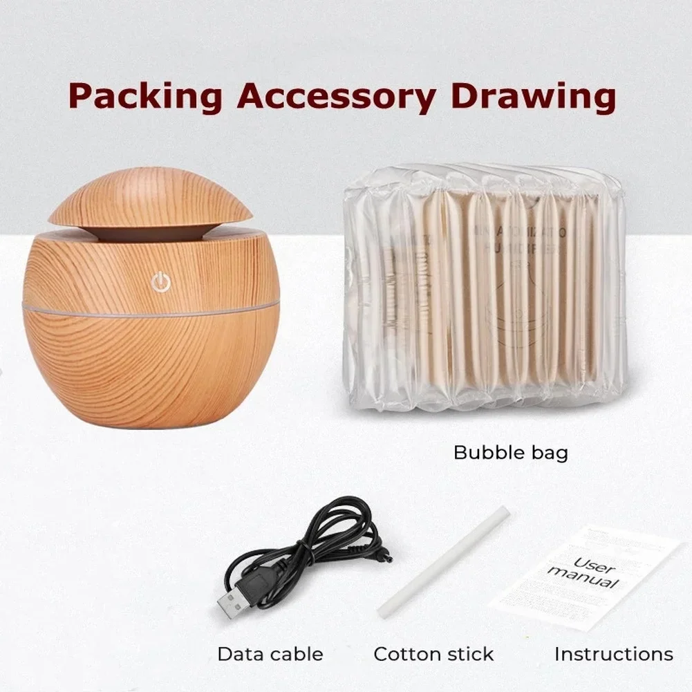 Ароматический диффузор эфирного масла, USB мини-увлажнитель, 130 мл, светодиодный светильник, ароматизатор для спальни, автомобильный увлажнитель, ароматическое масло