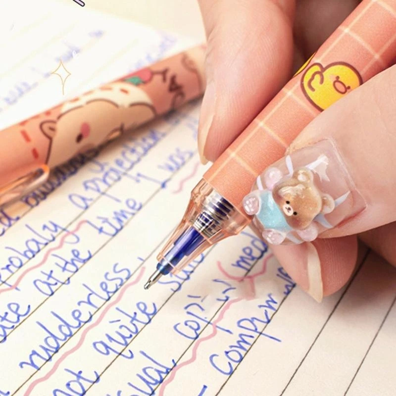  6Pieces Retractable Gel Pen 0.5mm Erasable Gel Pen Quick Drying Write Smoothly for Student Adult Noting Journaling