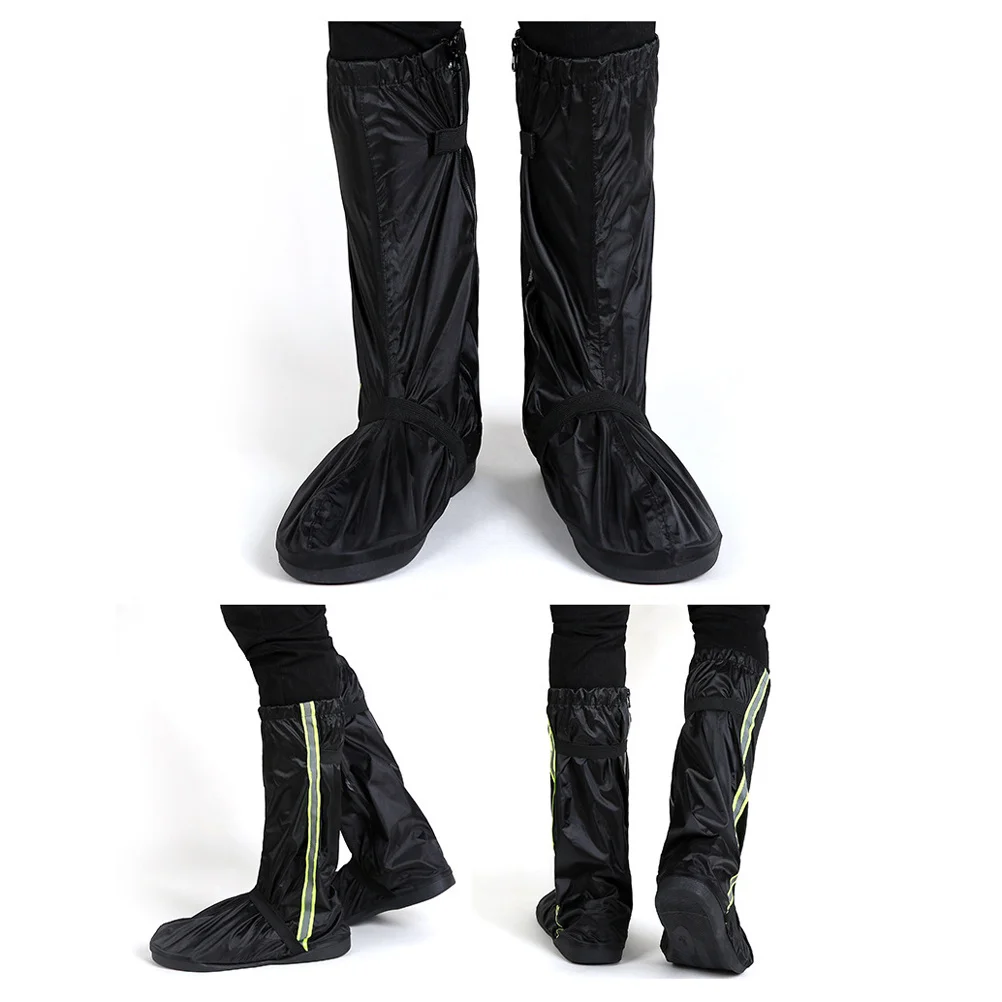 

Waterproof Shoe Cover Oxford Fabric Long Rain Snow Proof with Reflective Strip Unisex Fit Black Size M Shoes Cover