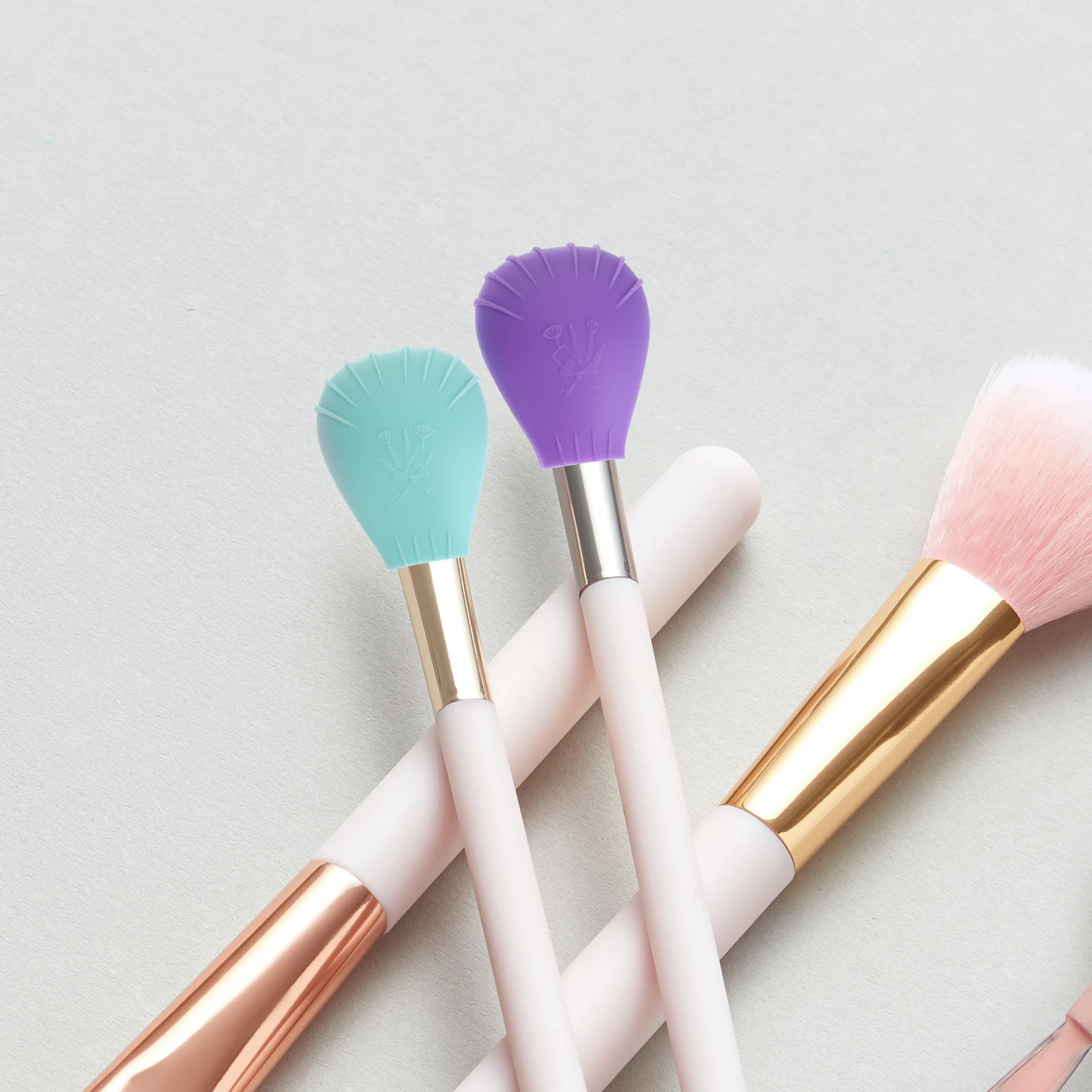 

3 Pcs Makeup Brush Case Cover Protective Covers Head Silica Gel Brushes Travel Protector