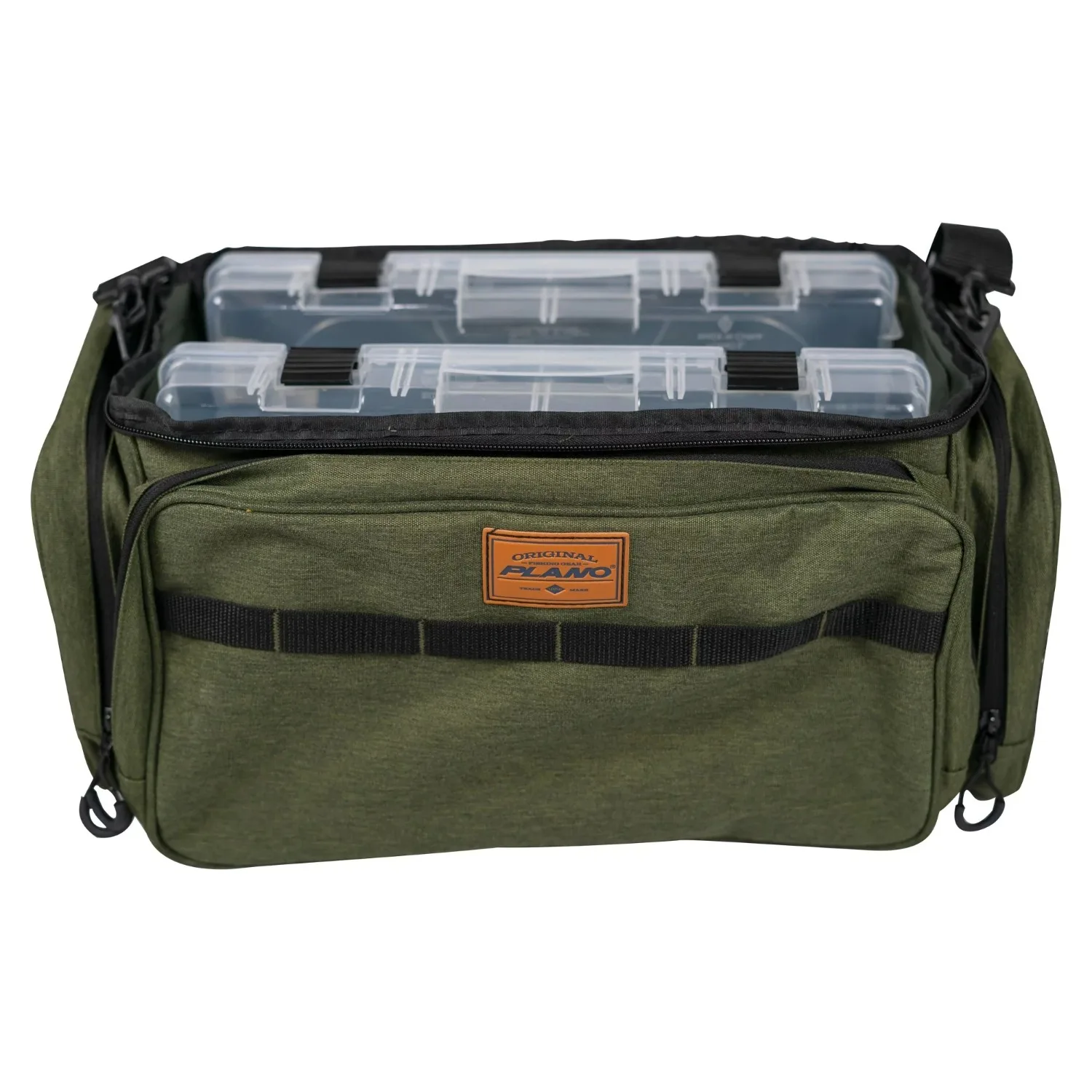 Large 3700 Size Heathered Green Fishing Tackle Bag, with Two 3700 Size Stowaways