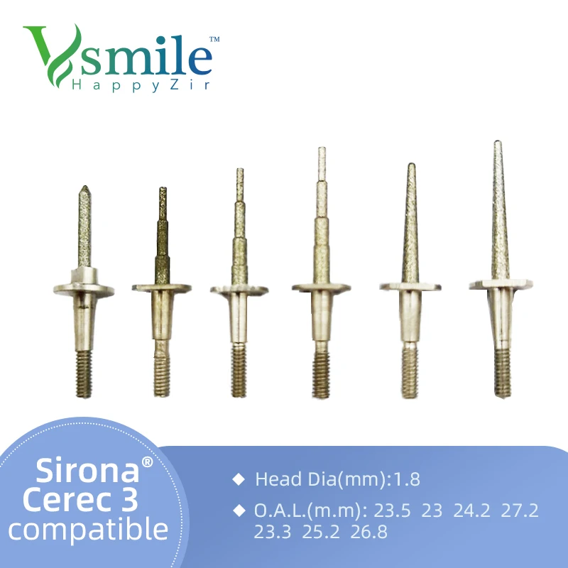 Sirona Cerec3 Bur фрезерные инструменты Step bur 14 /Cone bur 10 Comapact Sirona Inlab Cerec3 System Disilicate, литиевое стекло, керамика