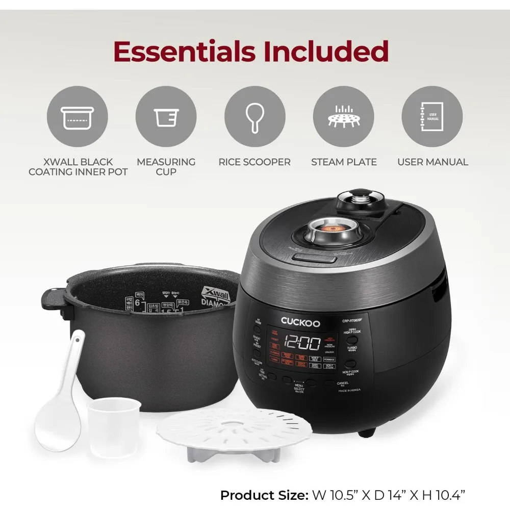 09FB 6-Cup (Uncooked) / 12-Cup (Cooked) Twin Pressure Rice Cooker & Warmer with Nonstick Inner Pot, 14 Menu Optio