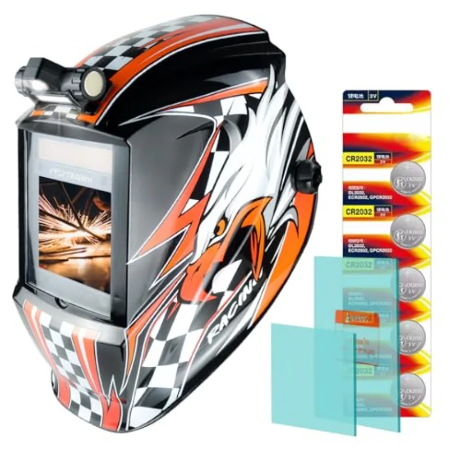 

Welding Helmet Auto Darkening Large Viewing True Color Solar Powered Welding Mask with 4 Arc Sensor Adjustable Wide Shade Range