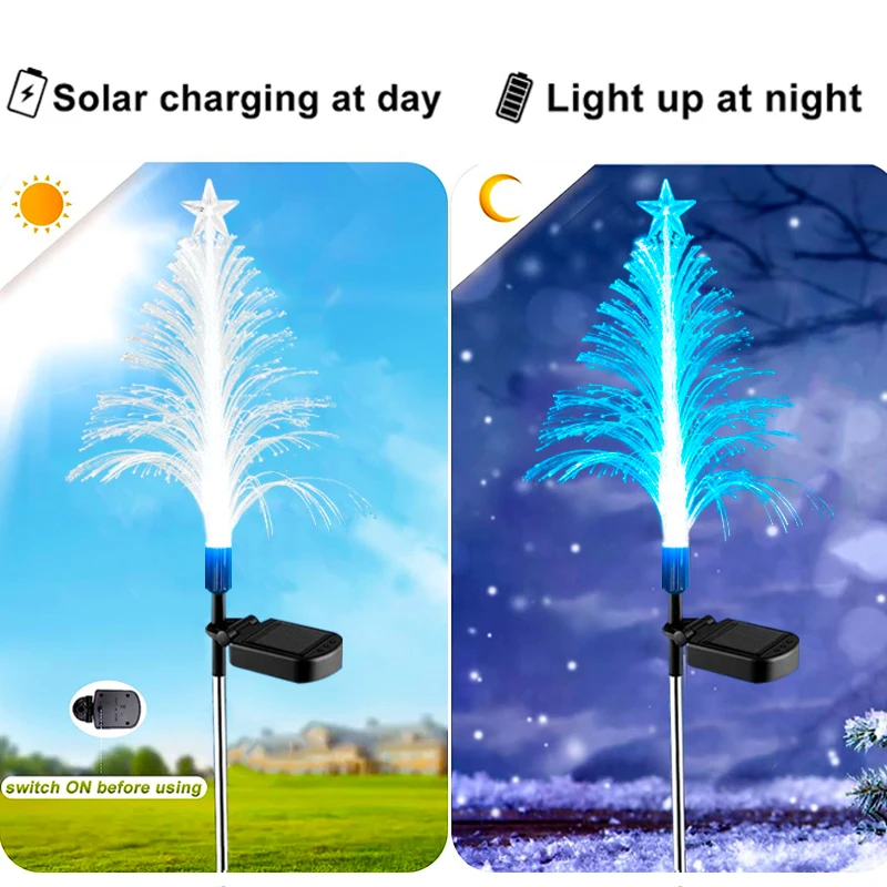 Solar Christmas Pathway Lights LED Outdoor Waterproof Xmas Decor Yard Garden Patio Lawn Stake Lights