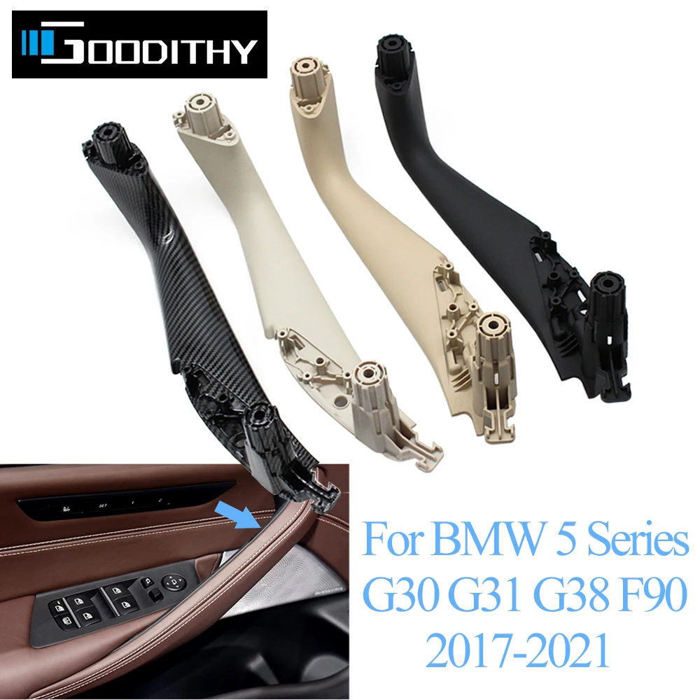 Upgraded Car Interior Front Rear Left Right Door Handle Inside Cover Trim Panel For BMW 5 Series M5 G30 G31 F90 2017-2021