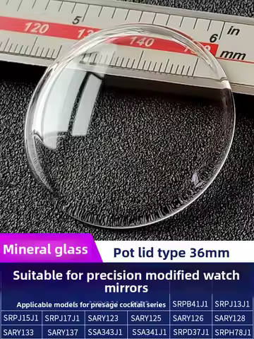 36mm Watch Glass For Seiko Cocktail SRPB41J1 SSA343 Pilot Presage Chamfer Crystal Clear Coating Mineral mirror Parts Accessories