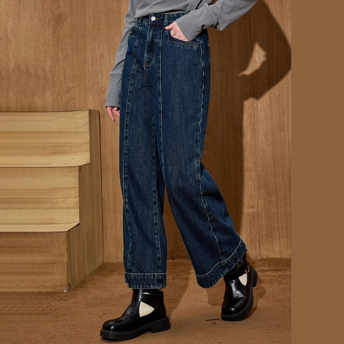 

2025 зимние женские прямые джинсы с высокой талией, винтажные брюки с вышивкой, длина до щиколотки, расклешенные джинсовые облегающие брюки в стиле ретро