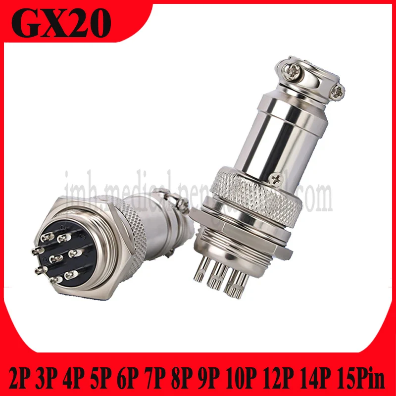 2 Set GX20 2 3 4 5 6 7 8 9 10 12Pin Aviation Plug And Socket Fixed And Movable Sensor Connector Anti-corrosion And Anti-rust