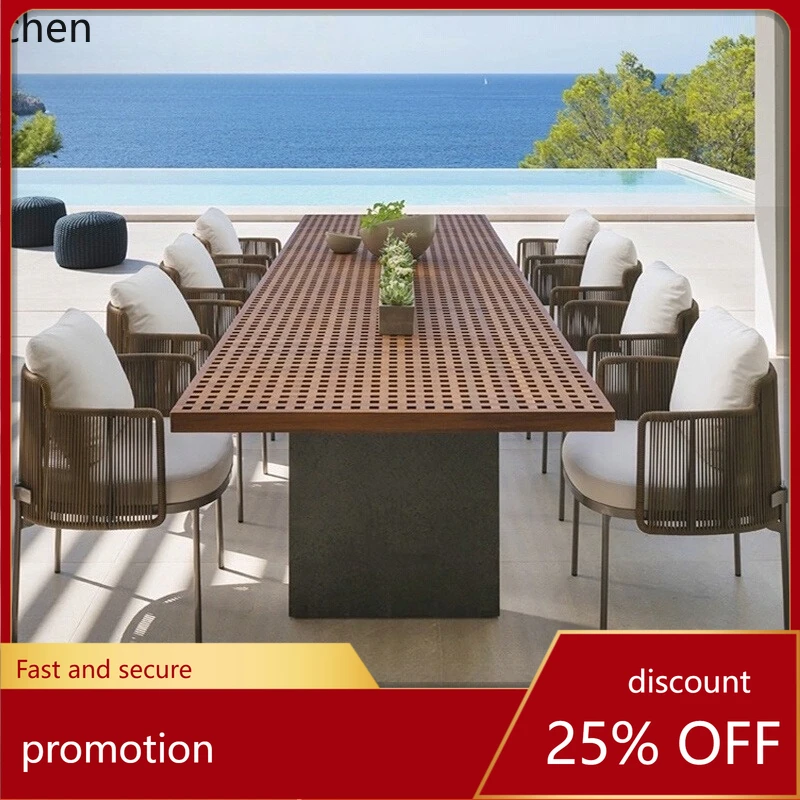 

Комплект уличной мебели HT: стол и стулья для двора, сада, балкона, обеденный стол и стулья из массива дерева для отдыха на открытом воздухе