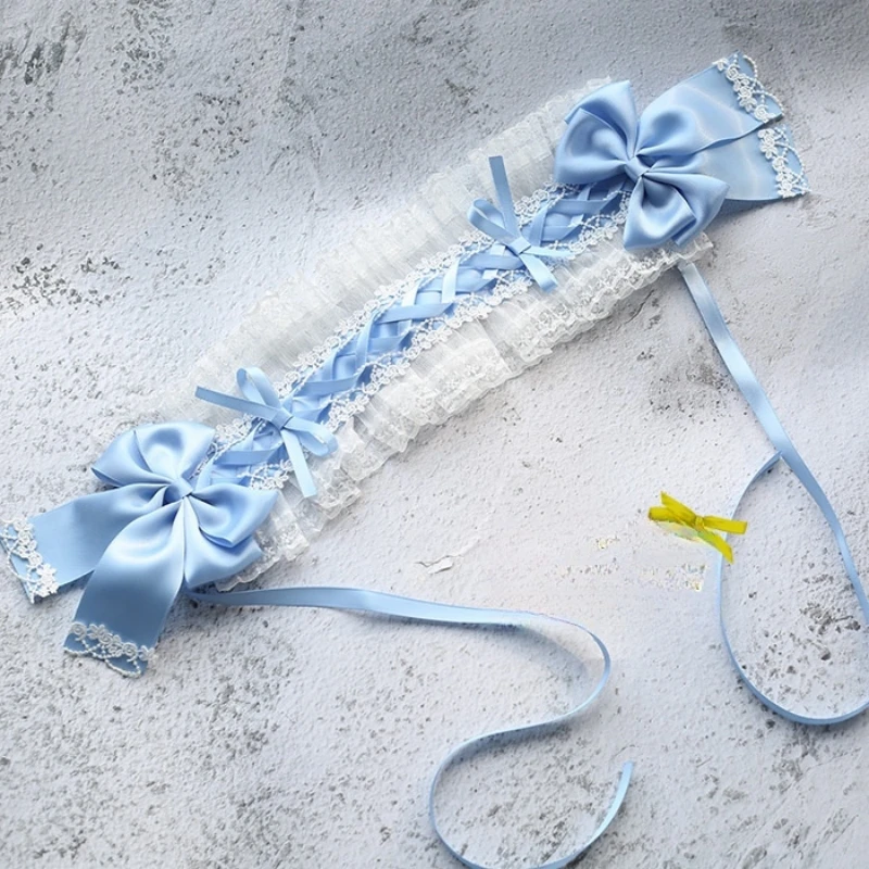 Sweet Hair Hoop Girls Cute Ruffled Cosplay Headband Hair Band Hair Accessories Lace Bow Ribbon Headdress Lolita DIY Headwear