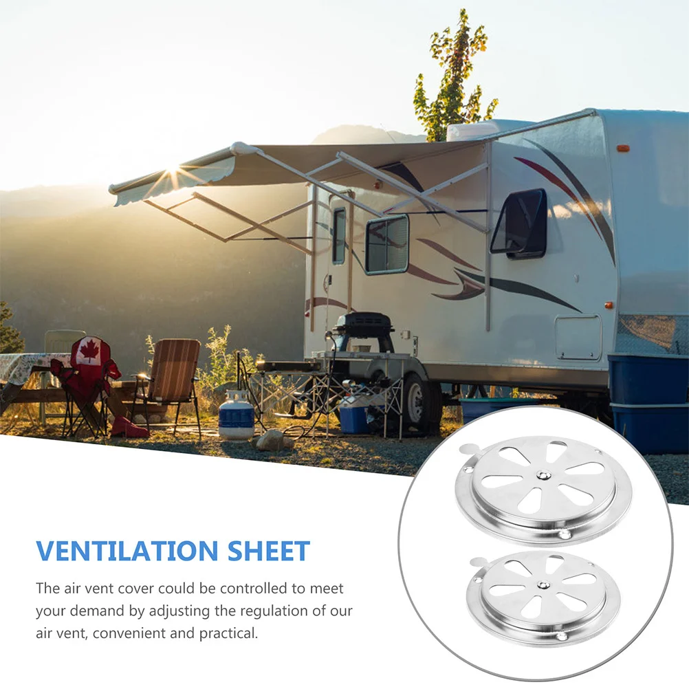 

2Pcs Stainless Steel Air Vent Covers Adjustable Marine Rv Ventilation Covers Louvered Ducting Grilles for Boat Home Shed Vent