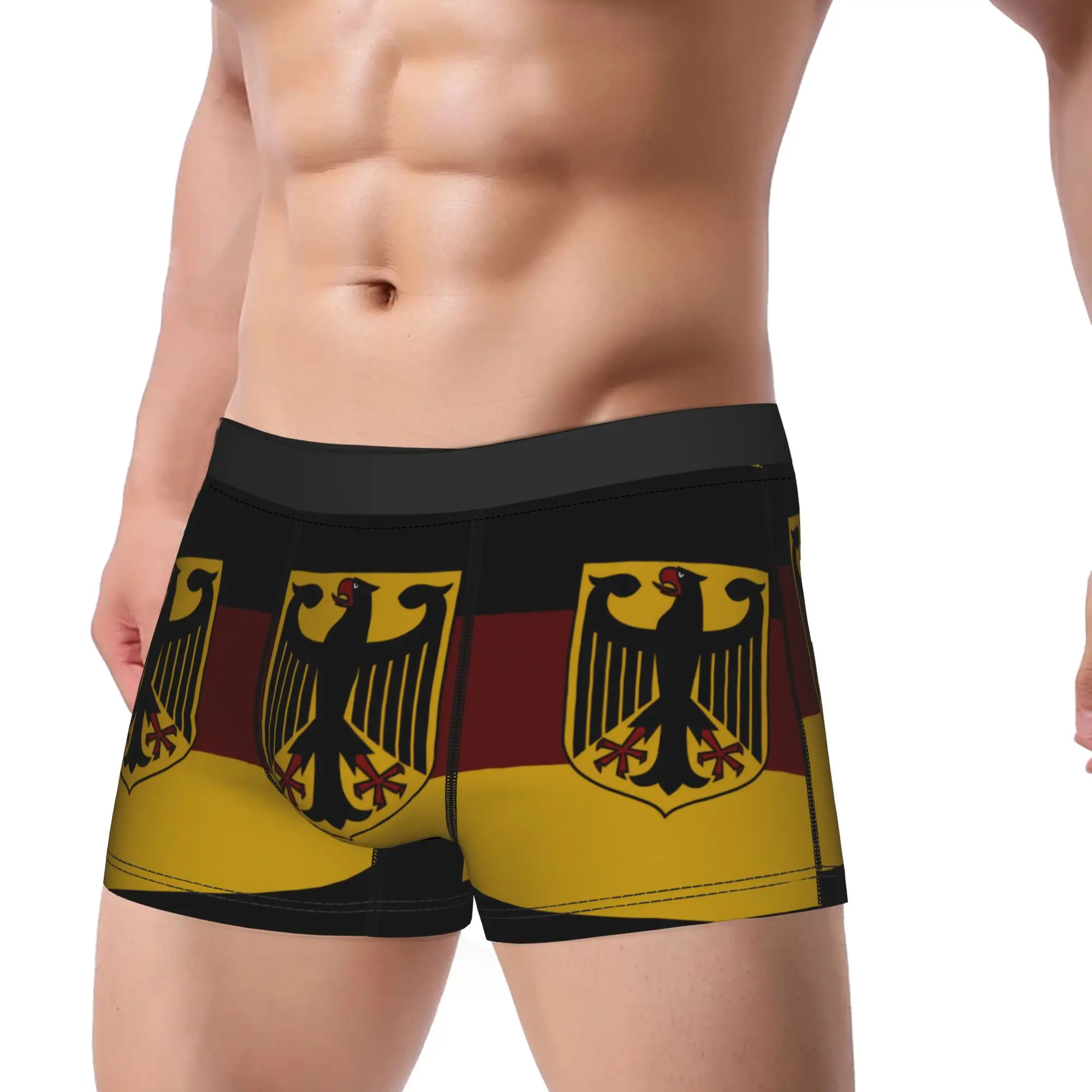 German Flag with Federal Eagle Emble Underwear  Elastic Panties Print Shorts Briefs For Male Pouch Oversize Boxer Shorts