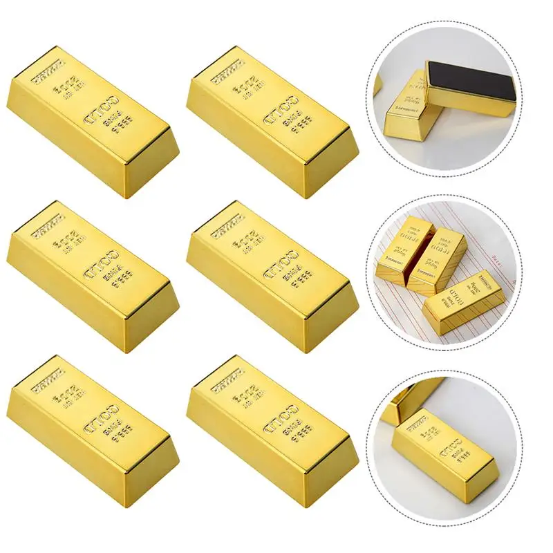 

Gold Bar fridge magnets Refrigerator Locker Stickers Decorative Fridge Magnets for Cabinets Whiteboard