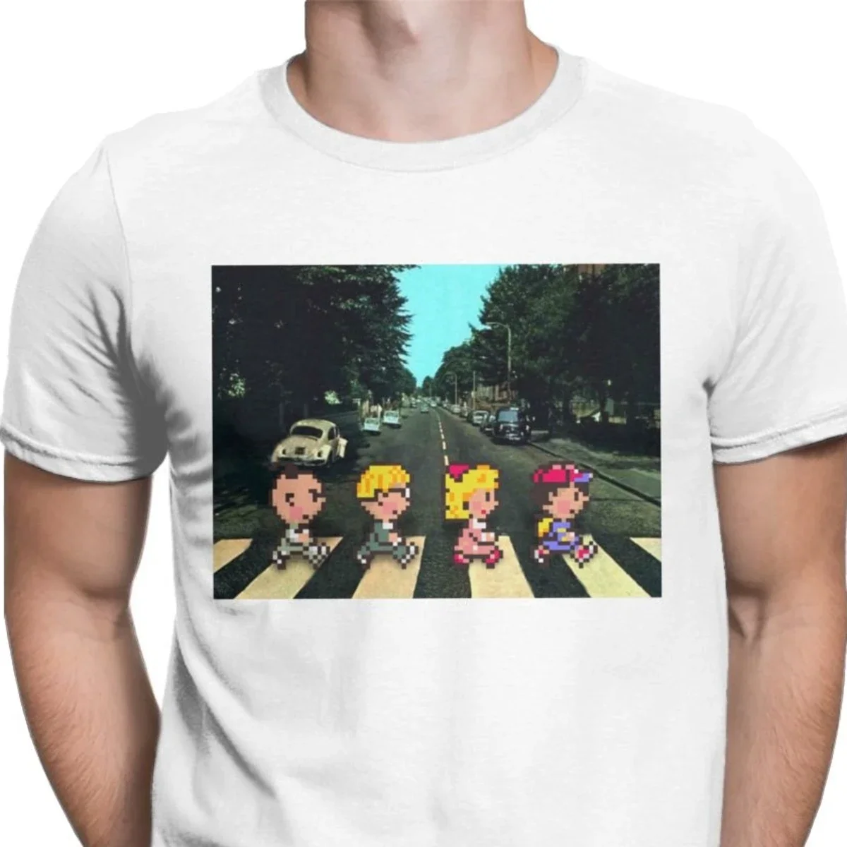 Earthbound Abbey Road T Shirts Harajuku  Men's Discount T-Shirts Mother RPG Ness Lucas Giygas Video Game Funny T Shirt