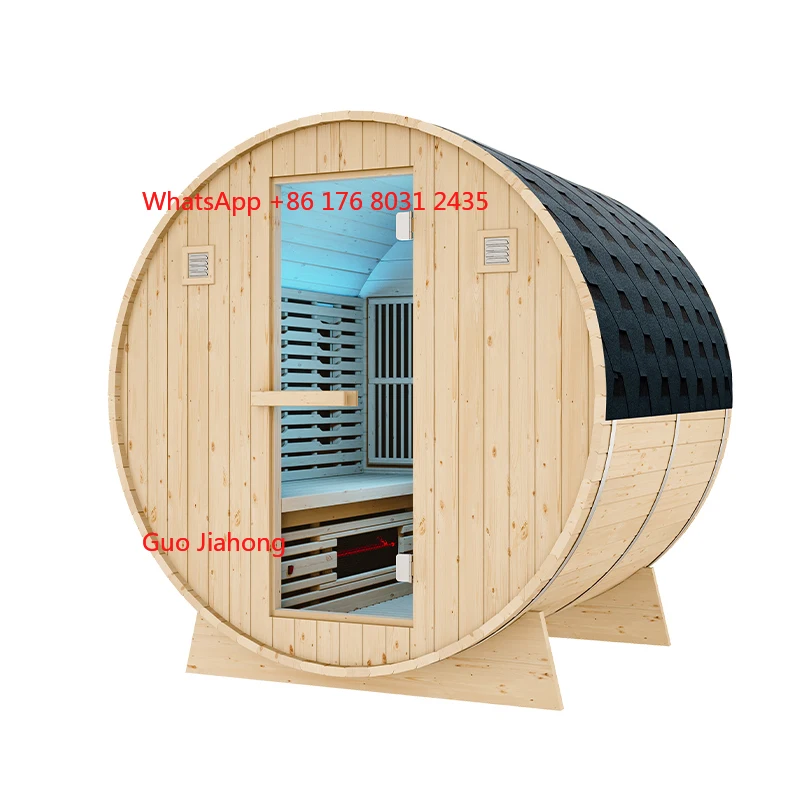 

Wholesale Canadian Hemlock/Cedar Traditional Steam Sauna Room Barrel Sauna Outdoor Sauna for Sale