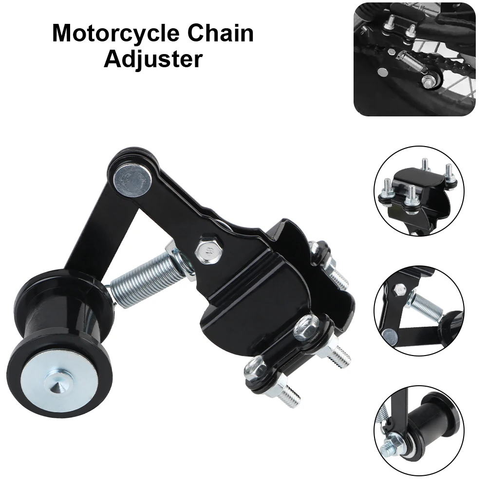 Motorcycle Chain Adjuster Tensioner Guide with Guide Wheels Bike Sprocket Parts Tools 4 Wheeler Motorized Bike Universal