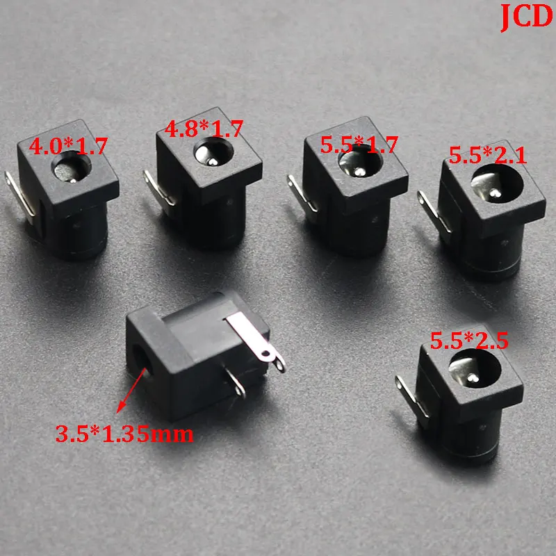 10/30/50pcs 5.5*1.7/2.1/2.5 3.5x1.35 4.0x1.7 4.8x1.7 MM DIP 3Pin DC Power Jack Socket Female Connector PCB Mount Terminal