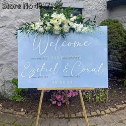French Wedding Welcome To Our Wedding Custom Date And Name Modern Newly Wedding Decor Perspex Entrance Sign Party Wedding