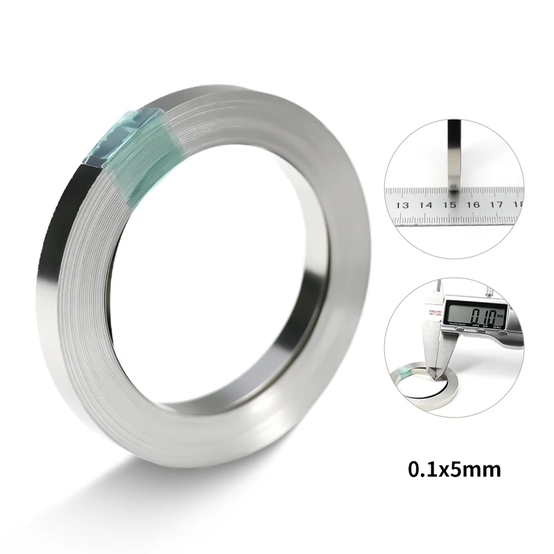 1 Rolle 10 m 18650 Batterie vernickelter Streifen Li-Ion-Stecker 0,1 mm 0,12 mm 0,15 mm 0,2 mm Punktschweißgerät Stahlgürtel-Batterieanschlüsse
