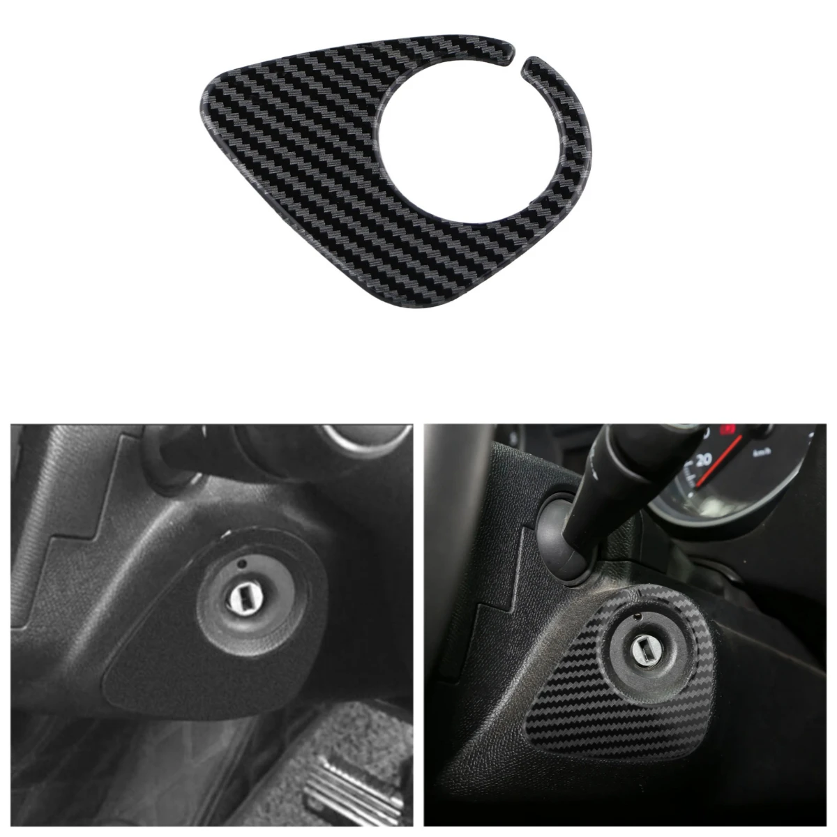 

ABS Carbon Fiber Car Ignition Key Ring Key Hole Cover Trim Sticker for Peugeot 2008 208 308 408 508 3008 Accessories