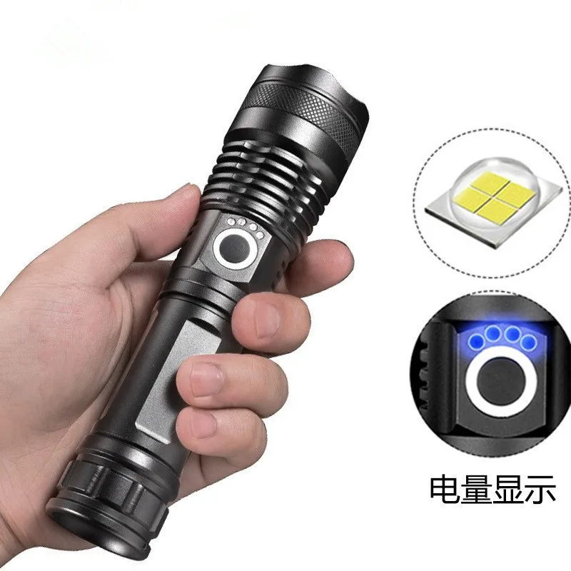 RIDE Camp Torch USB Rechargeable High-brightness LED Long-range Telescopic Zoom Night Fishing Flashlight