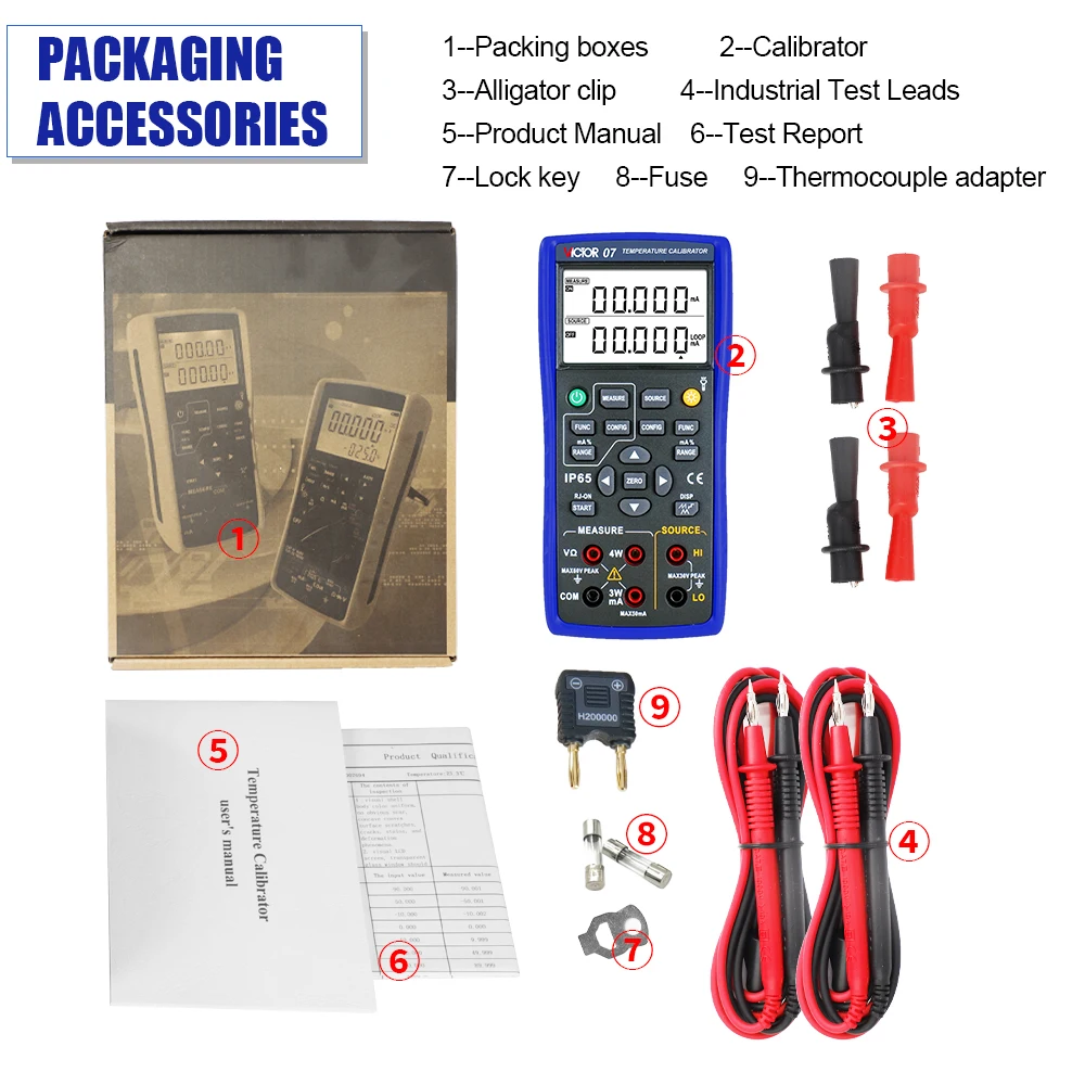 VICTOR 07 Temperature Calibrator With Highest Accuracy Is 0.05% Displayed As 5 Digits