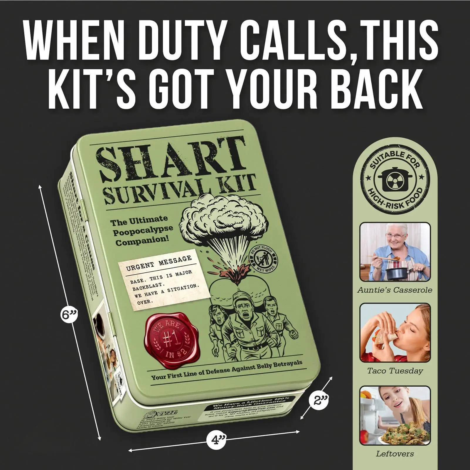 Fart Survival Set - Funny Prank Kit with Wet Wipes & Tissues, Novelty Gag Gift for Men, Family, Friends, Teenagers, April Fools